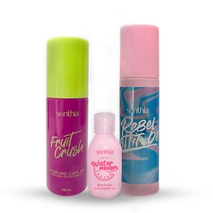 Kit Perfume Capilar Fruit Crush + Mini Crema Water melon + Body Splash