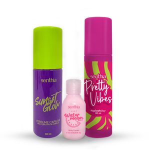 Kit Perfume Capilar Sunset Glow + Mini Crema Water melon + Body Splash