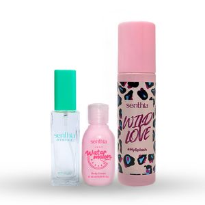 Kit Water Melon Glow - (Fragancia 1 OZ + Mini Crema Water Melon + Splash Personalizado)